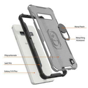 Carcasa Punkcase para Samsung Galaxy S10 Plus [Serie Magnetix 2.0] Funda Transparente de TPU Protectora con Soporte [Negro]