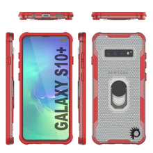 Cargar imagen en el visor de la galería, Funda Punkcase Galaxy S10 Plus [Serie Magnetix 2.0] Transparente Protectora de TPU con Soporte [Rojo]
