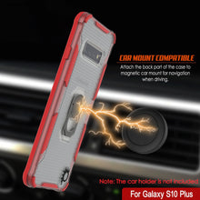 Cargar imagen en el visor de la galería, Funda Punkcase Galaxy S10 Plus [Serie Magnetix 2.0] Transparente Protectora de TPU con Soporte [Rojo]
