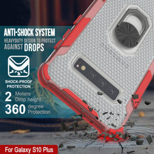 Cargar imagen en el visor de la galería, Funda Punkcase Galaxy S10 Plus [Serie Magnetix 2.0] Transparente Protectora de TPU con Soporte [Rojo]
