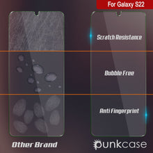 Cargar imagen en el visor de la galería, Descripción del producto en español: Galaxy S22 Punkcase Glass SHIELD Protector de Pantalla de Vidrio Templado Negro 0.33mm de Grosor Cristal 9H.
