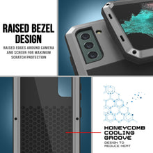 Cargar imagen en el visor de la galería, Galaxy S22 Metal Case, Heavy Duty Military Grade Rugged Armor Cover [Silver] 
