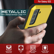 Cargar imagen en el visor de la galería, Galaxy S22 Metal Case, Heavy Duty Military Grade Rugged Armor Cover [Neon] (Color in image: White)
