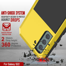 Cargar imagen en el visor de la galería, Galaxy S22 Metal Case, Heavy Duty Military Grade Rugged Armor Cover [Neon] (Color in image: Black)

