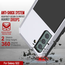 Cargar imagen en el visor de la galería, Galaxy S22 Metal Case, Heavy Duty Military Grade Rugged Armor Cover [White] (Color in image: Black)
