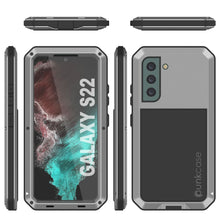 Cargar imagen en el visor de la galería, Galaxy S22 Metal Case, Heavy Duty Military Grade Rugged Armor Cover [Silver] 

