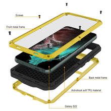 Cargar imagen en el visor de la galería, Galaxy S22 Metal Case, Heavy Duty Military Grade Rugged Armor Cover [Neon] (Color in image: Silver)
