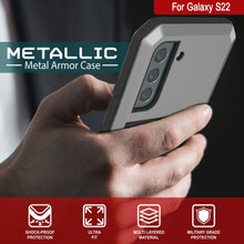 Cargar imagen en el visor de la galería, Galaxy S22 Metal Case, Heavy Duty Military Grade Rugged Armor Cover [Silver] (Color in image: White)
