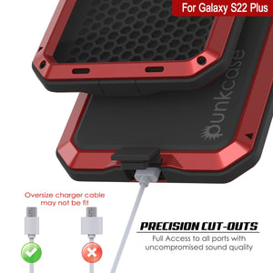 Galaxy S22+ Plus Metal Case, Heavy Duty Military Grade Rugged Armor Cover [Red] (Color in image: Gold)