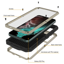 Cargar imagen en el visor de la galería, Galaxy S22+ Plus Metal Case, Heavy Duty Military Grade Rugged Armor Cover [Gold] (Color in image: Silver)

