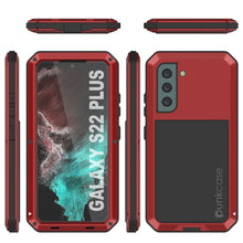 Cargar imagen en el visor de la galería, Galaxy S22+ Plus Metal Case, Heavy Duty Military Grade Rugged Armor Cover [Red] 
