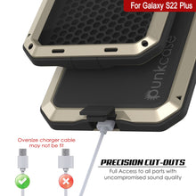 Cargar imagen en el visor de la galería, Galaxy S22+ Plus Metal Case, Heavy Duty Military Grade Rugged Armor Cover [Gold] (Color in image: Red)
