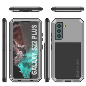 Galaxy S22+ Plus Metal Case, Heavy Duty Military Grade Rugged Armor Cover [Silver] 