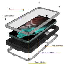 Cargar imagen en el visor de la galería, Galaxy S22+ Plus Metal Case, Heavy Duty Military Grade Rugged Armor Cover [Silver] (Color in image: Gold)
