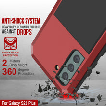 Cargar imagen en el visor de la galería, Galaxy S22+ Plus Metal Case, Heavy Duty Military Grade Rugged Armor Cover [Red] (Color in image: Black)
