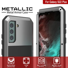 Cargar imagen en el visor de la galería, Galaxy S22+ Plus Metal Case, Heavy Duty Military Grade Rugged Armor Cover [Silver] (Color in image: Neon)
