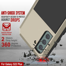 Cargar imagen en el visor de la galería, Galaxy S22+ Plus Metal Case, Heavy Duty Military Grade Rugged Armor Cover [Gold] (Color in image: Black)
