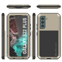 Cargar imagen en el visor de la galería, Galaxy S22+ Plus Metal Case, Heavy Duty Military Grade Rugged Armor Cover [Gold] 
