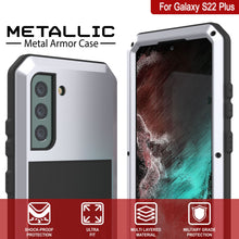 Cargar imagen en el visor de la galería, Galaxy S22+ Plus Metal Case, Heavy Duty Military Grade Rugged Armor Cover [White] (Color in image: Neon)

