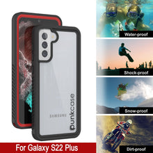 Cargar imagen en el visor de la galería, Galaxy S22+ Plus Water/ Shock/ Snowproof [Extreme Series] Slim Screen Protector Case [Red] (Color in image: Black)

