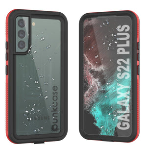 Galaxy S22+ Plus Waterproof Case PunkCase Ultimato Red Thin 6.6ft Underwater IP68 Shock/Snow Proof [Red] (Color in image: red)