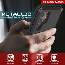 Cargar imagen en el visor de la galería, Galaxy S22 Ultra Metal Case, Heavy Duty Military Grade Rugged Armor Cover [Black] (Color in image: White)
