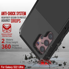 Cargar imagen en el visor de la galería, Galaxy S22 Ultra Metal Case, Heavy Duty Military Grade Rugged Armor Cover [Black] (Color in image: Gold)
