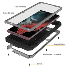 Cargar imagen en el visor de la galería, Galaxy S22 Ultra Metal Case, Heavy Duty Military Grade Rugged Armor Cover [Silver] (Color in image: Gold)
