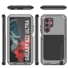 Cargar imagen en el visor de la galería, Galaxy S22 Ultra Metal Case, Heavy Duty Military Grade Rugged Armor Cover [Silver] 
