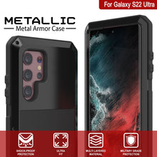 Cargar imagen en el visor de la galería, Galaxy S22 Ultra Metal Case, Heavy Duty Military Grade Rugged Armor Cover [Black] (Color in image: Neon)
