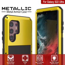 Load image into Gallery viewer, Galaxy S22 Ultra Metal Case, Heavy Duty Military Grade Rugged Armor Cover [Neon] (Color in image: Gold)
