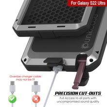 Cargar imagen en el visor de la galería, Galaxy S22 Ultra Metal Case, Heavy Duty Military Grade Rugged Armor Cover [Silver] (Color in image: Red)
