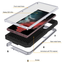 Load image into Gallery viewer, Galaxy S22 Ultra Metal Case, Heavy Duty Military Grade Rugged Armor Cover [White] (Color in image: Silver)
