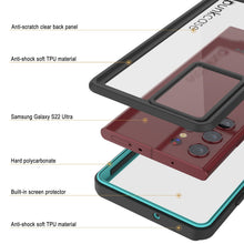 Cargar imagen en el visor de la galería, Galaxy S22 Ultra Water/ Shock/ Snowproof [Extreme Series]  Screen Protector Case [Teal] (Color in image: Purple)

