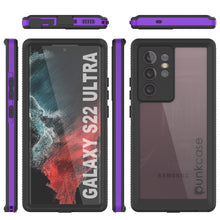 Load image into Gallery viewer, Galaxy S22 Ultra Waterproof Case PunkCase Ultimato Purple Thin 6.6ft Underwater IP68 Shock/Snow Proof [Purple] (Color in image: black)
