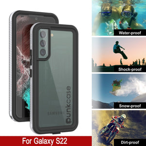 Galaxy S22 Waterproof Case, Punkcase Ultimato White Thin 6.6ft Underwater IP68 Shock/Snow Proof [White] (Color in image: red)