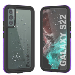 Galaxy S22 Waterproof Case PunkCase Ultimato Purple Thin 6.6ft Underwater IP68 Shock/Snow Proof [Purple] (Color in image: purple)