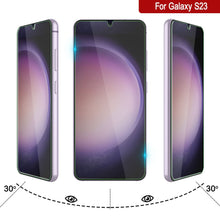 Load image into Gallery viewer, Galaxy S23 Punkcase Glass SHIELD es un protector de pantalla de vidrio templado de 0.33mm de grosor y dureza 9H, en color blanco.
