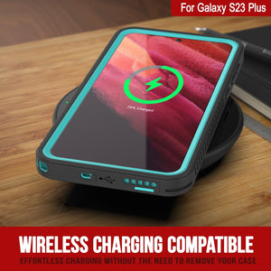 Galaxy S23+ Plus resistente al agua / a prueba de golpes / a prueba de nieve [Serie Extrema] Funda protectora de pantalla [Turquesa]