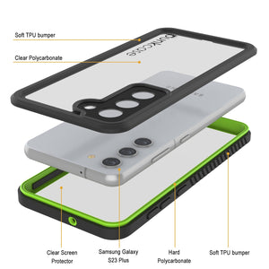Galaxy S23+ Plus resistente al agua/ a prueba de golpes [Serie Extrema] Funda protectora de pantalla [Verde Claro]
