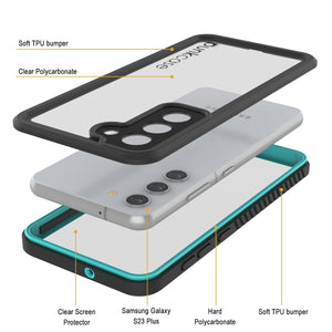Galaxy S23+ Plus resistente al agua / a prueba de golpes / a prueba de nieve [Serie Extrema] Funda protectora de pantalla [Turquesa]