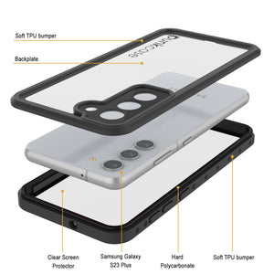 Funda impermeable Galaxy S23+ Plus PunkCase StudStar transparente delgada 6.6 pies bajo el agua IP68 a prueba de golpes/nieve