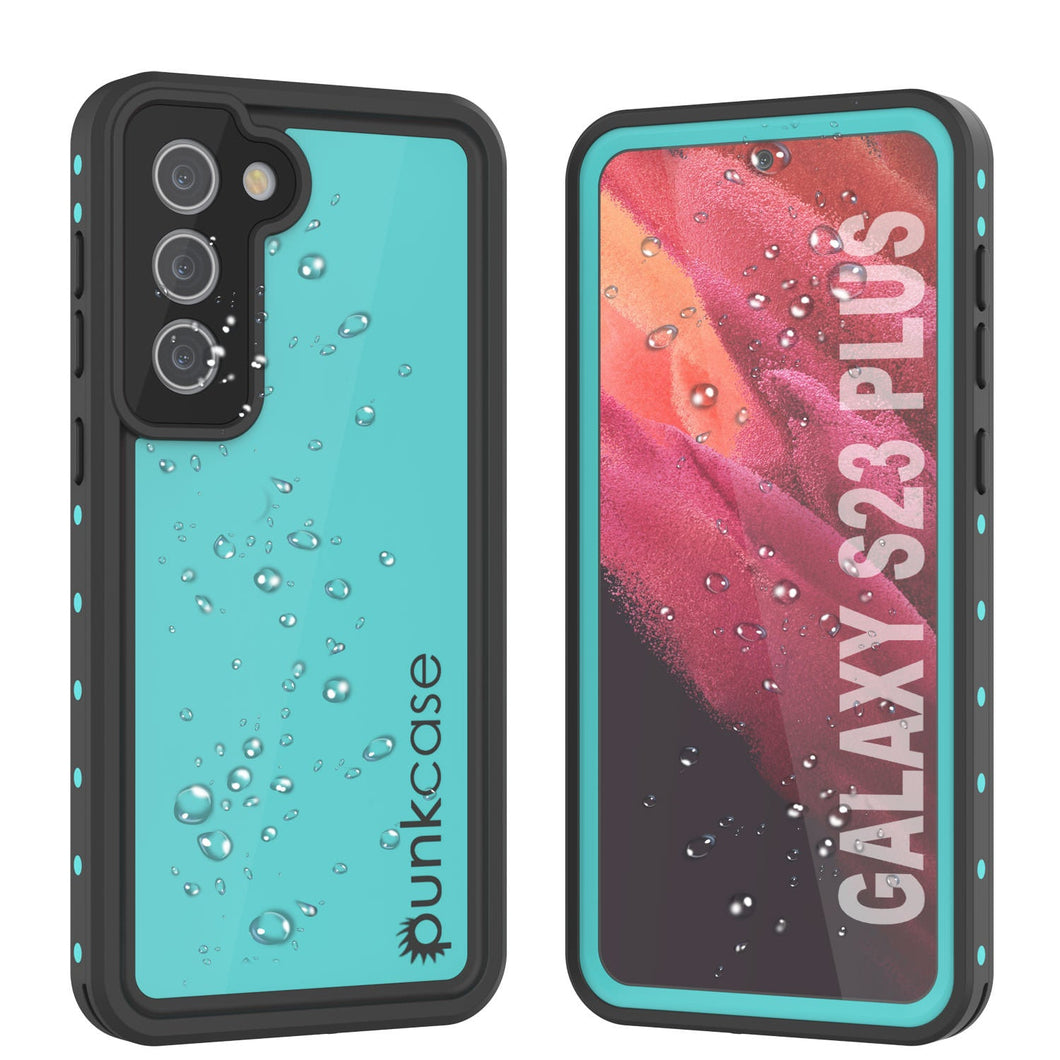 Funda al agua PunkCase StudStar Teal del Galaxy S23+ Plus, delgada, resistente a 6.6 pies sumergidos bajo el agua, resistente a golpes/nieve IP68.