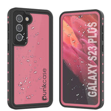 Cargar imagen en el visor de la galería, Funda impermeable Galaxy S23+ Plus PunkCase StudStar rosa delgada, resistente al agua hasta 6.6 pies debajo del agua, IP68 a prueba de golpes/nieve.
