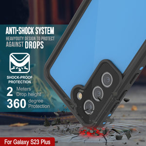 Funda impermeable Galaxy S23+ Plus PunkCase StudStar Light Blue delgada de 6.6 pies bajo el agua IP68 a prueba de golpes.