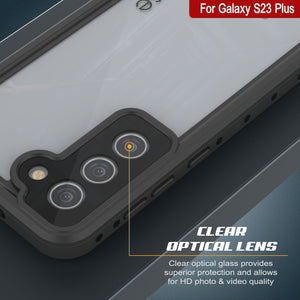 Funda impermeable Galaxy S23+ Plus PunkCase StudStar transparente delgada 6.6 pies bajo el agua IP68 a prueba de golpes/nieve