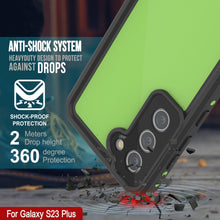 Cargar imagen en el visor de la galería, Funda impermeable PunkCase StudStar Light Green del Galaxy S23+ Plus, delgada y resistente a los golpes de 6.6 pies bajo el agua IP68.
