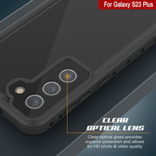 Cargar imagen en el visor de la galería, Funda impermeable Galaxy S23+ Plus PunkCase StudStar Negro Delgado 6.6 pies bajo el agua IP68 a prueba de golpes/nieve.
