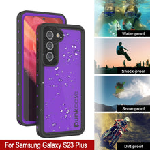 Cargar imagen en el visor de la galería, Carcasa impermeable Galaxy S23+ Plus PunkCase StudStar morado delgada de 6.6 pies resistente al agua IP68 a prueba de golpes/nieve.

