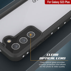Funda Impermeable Galaxy S23+ Plus, Punkcase StudStar Blanco Delgado a prueba de agua IP68 con certificación de resistencia al agua hasta 6.6 pies, resistente a los golpes/nieve.